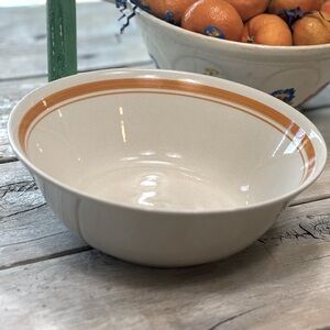 Vtg Prinetti Stoneware Classic Serving Bowl. Autumn Harvest 9” EUC. Double Line